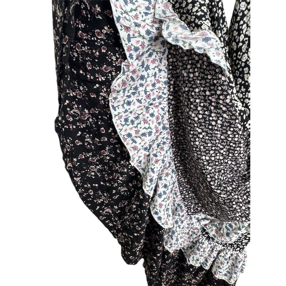 Free People Yesica Floral Ruffle-Trim Maxi Dress Black Size 12 - Picture 7 of 10